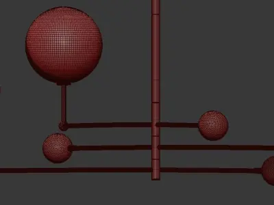 RESTORATION HARDWARE GLASS GLOBE MOBILE CHANDELIER 46 3D model