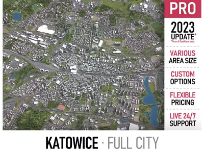 Katowice Low-poly 3D model