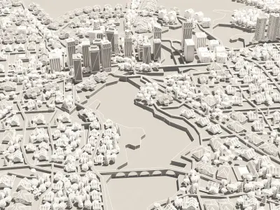 Jacksonville Florida - City Center Low-poly 3D model