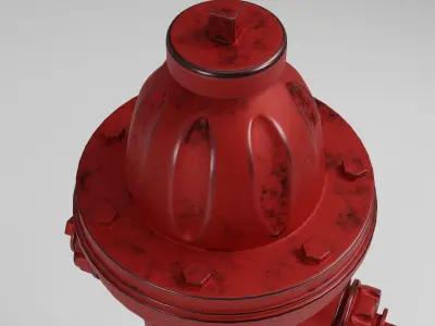Red fire hydrant 3D model