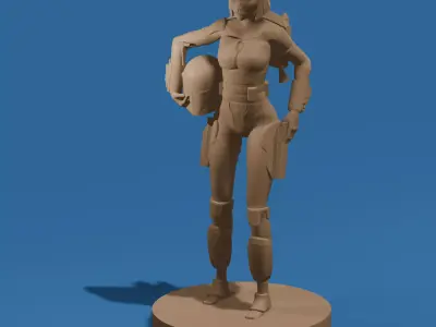 Space Bounty Hunter Cartoon 3D print model