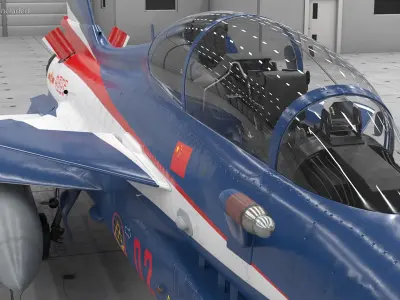  Modern Tandem Fighter Aircraft Chengdu J10 Rigged 