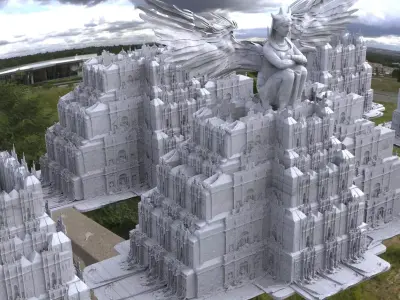 Fantasy architecture Gondor inspired Kit bash 1 3D model