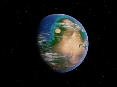 Scifi Terraforming Mars - animated 3D model