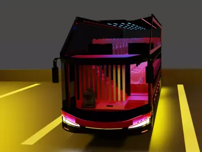 Futuristic Double-Decker Luxury Bus 3D model