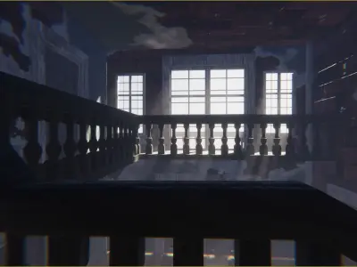 Old Abandoned Horror House Low-poly 3D model