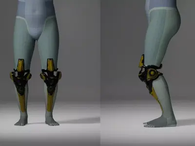 Mechanical Leg Prosthetics - Game-Ready Sci-Fi Cyber Legs Low-poly 3D model