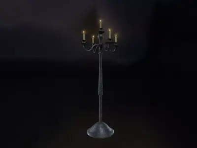 Candle stand 03 Low-poly 3D model