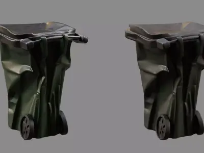 Crushed Trash Can 03 3D model
