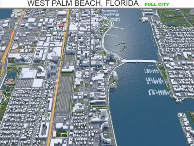 West Palm Beach Florida USA Low-poly 3D model