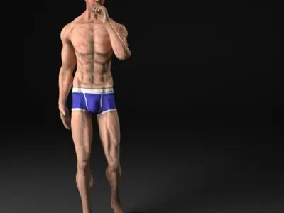 Man in Underwear 3D model