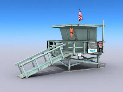 Lifeguard Station Low-poly 3D model
