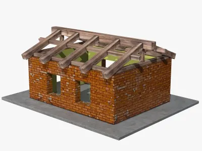 House under Construction Low-poly 3D model
