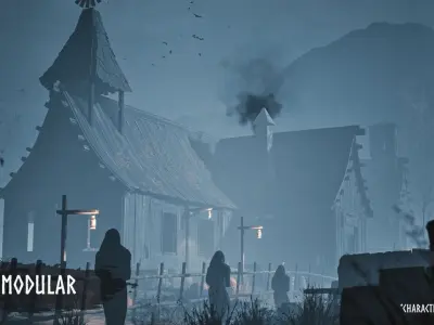 Modular Haunted Village Low-poly 3D model