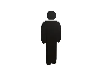 Voxel Style Boy Symbol v3 005 Low-poly 3D model