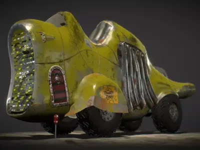 Turbo Truck Koala SteamPunk PBR Low-poly 3D model