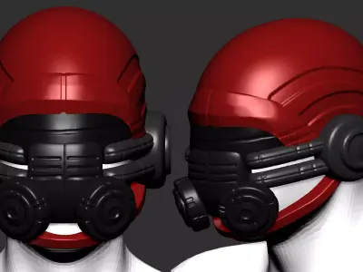 helmet high poly sculpt 3d printable ver 7 3D model 3D model 76