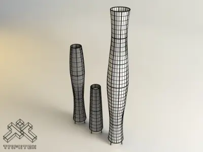 Exotic Mesh Lamps Set 3D Model Pack