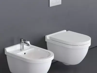 Duravit Starck 3 Wall-hung WC Low-poly 3D model