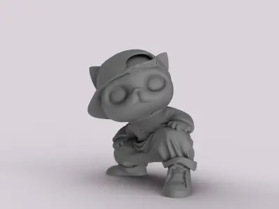 Street Style Kitty - Cool Decorative Figurine 3D print model