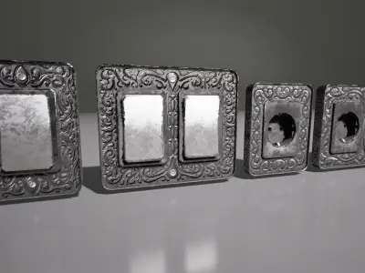 Silver Outlets and Switches Low-poly 3D model