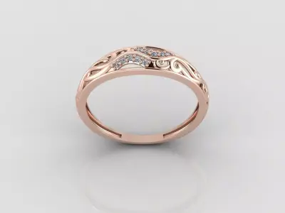 Women Ring Fancy Rings With Stone STL 3DM Render Printable 3D print model buy