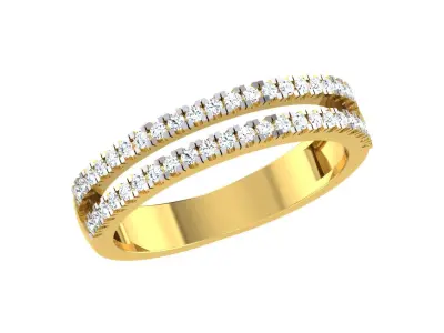 Light Weight Yellow Gold Diamond Ring  -EZ R-179 3D print model