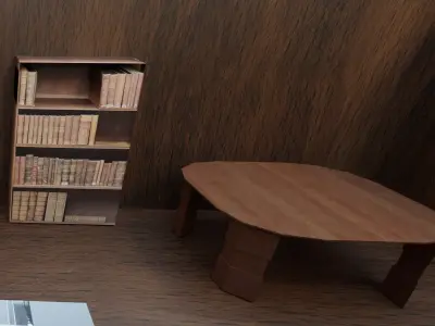 Floor plan and scene inside an appartment  Free low-poly 3D model