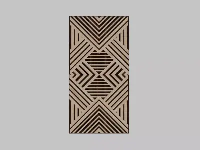 Wood Slats Geometric Abstract Wall Art Free low-poly 3D model