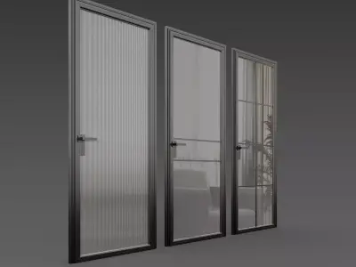 Glass doors pack Free 3D model