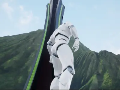 Skyscraper 3D model with Landscape Game Ready UE4 3D model