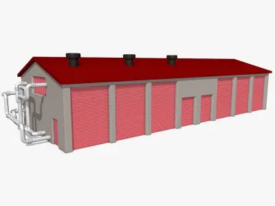 Industrial Shed 3D Model 3D model