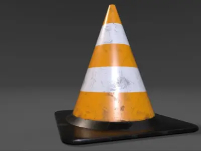 Street Cone PBR Low-poly 3D model