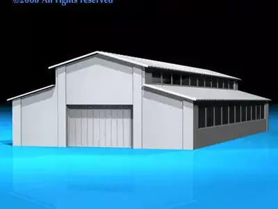 Stable airplane hangar 3D model