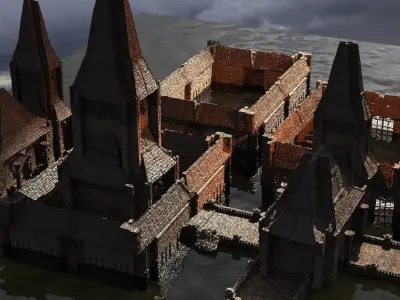 Lizard Cult City 1 Kit bash  3D model