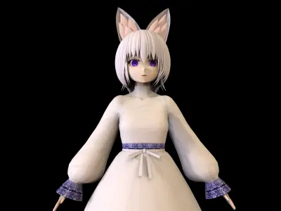 game ready Low Poly Anime Character 2