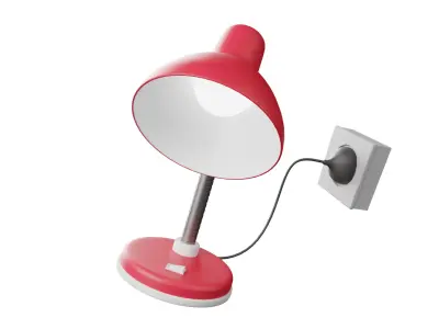 3D Study Lamp With Rig 3D model