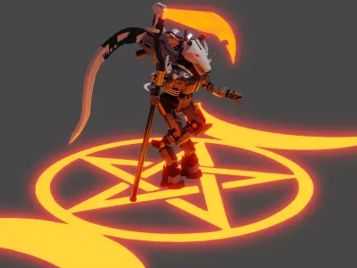 Demonic Mech Low-poly 3D model