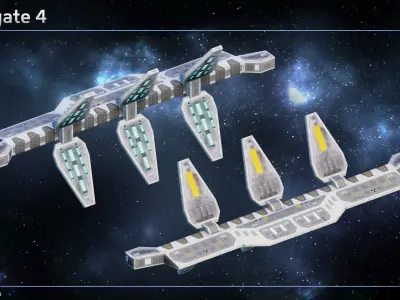 Spaceship Jumpgates Low-poly 3D model