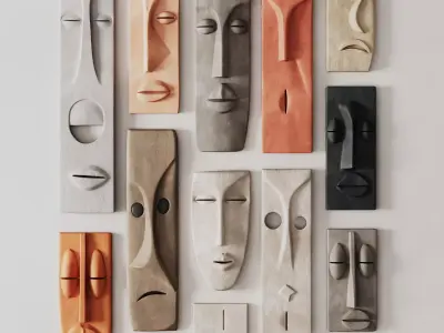 Wall Decor Mask Collection 3D model