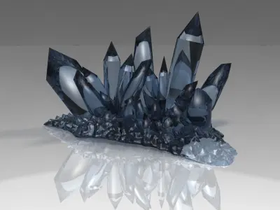 Fantasy crystals Low-poly 3D model