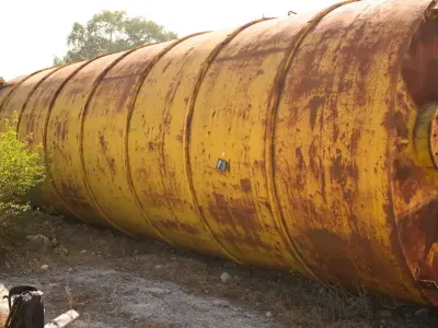Yellow Industrial Tank Rust Texture