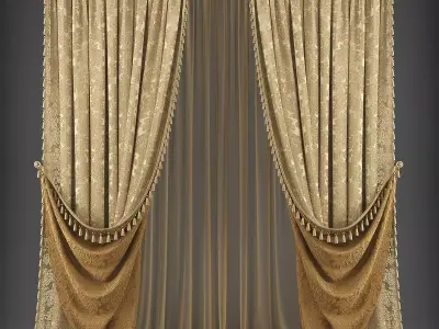 Curtain 3D model 338 Low-poly 3D model