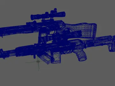 AK-74  SOCOM  Two variants Low-poly 3D model