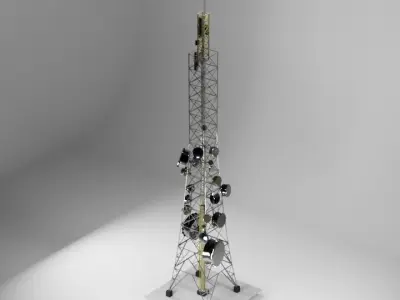 signal tower Low-poly 3D model
