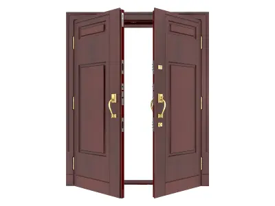 Wooden Entrance Door 3D Model 3D model