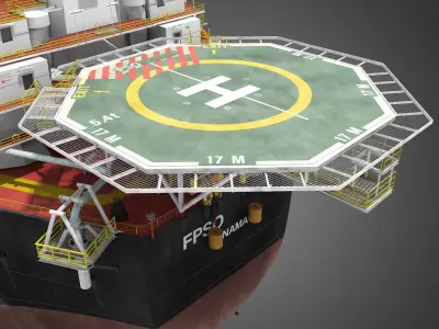  FPSO - High-Detail Floating Production Storage and Offloading Vessel 3D Model for Simulation - Anima 