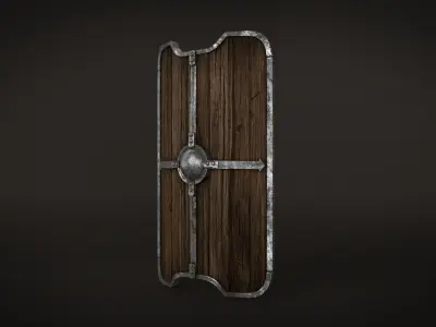 Wooden Shield  Low-poly 3D model purchase