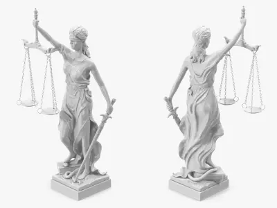  Statue Justice Themis Made of Stone 