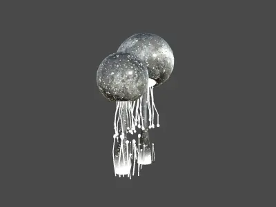 Fantasy Mushroom E10 Black - Scene Backdrop Design Low-poly 3D model